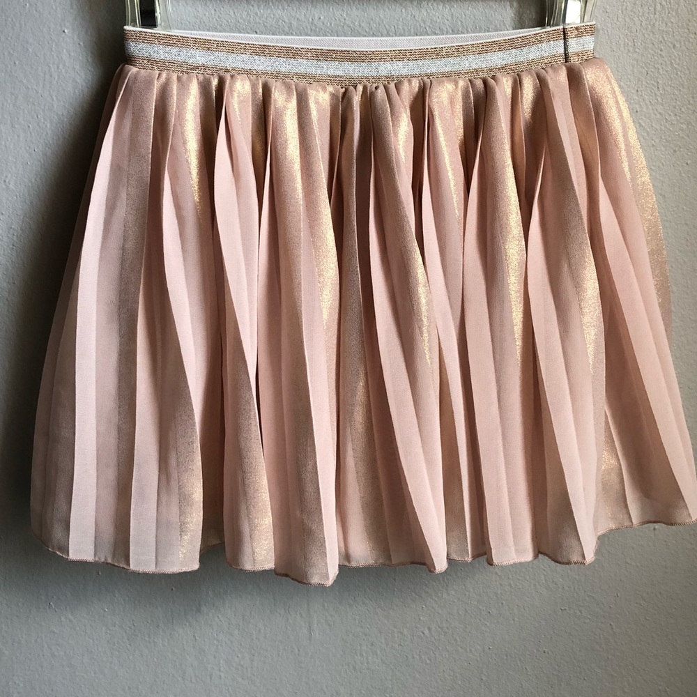 Blush colored pleated skirt